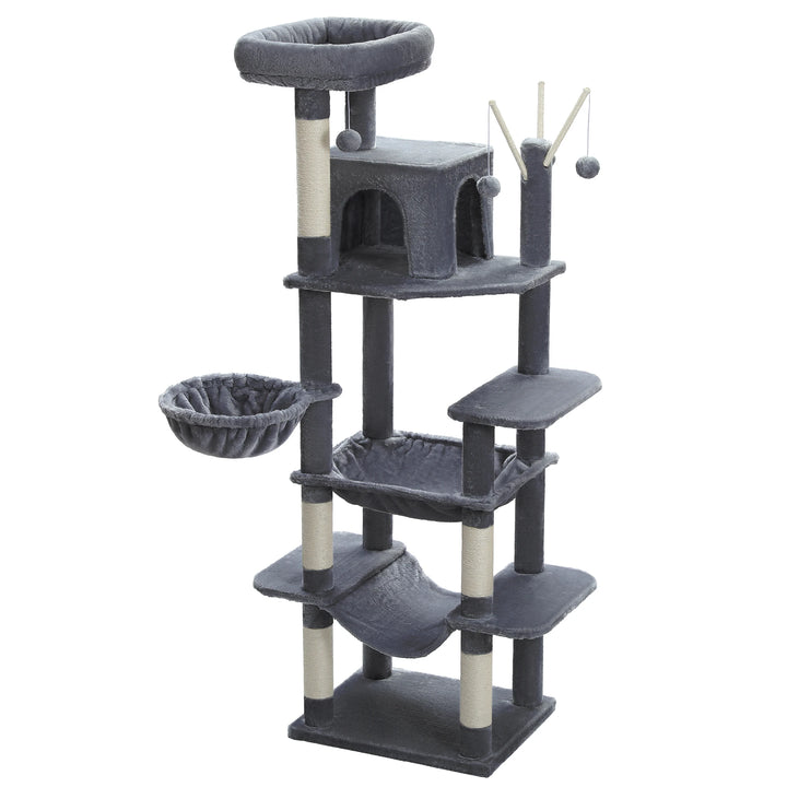 6-Level Cat Tower – Comfort for 4 to 6 Cats, Hammocks &amp; XL Condo