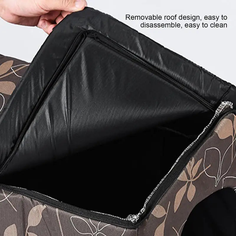 Waterproof cat shelter to withstand the cold without fading