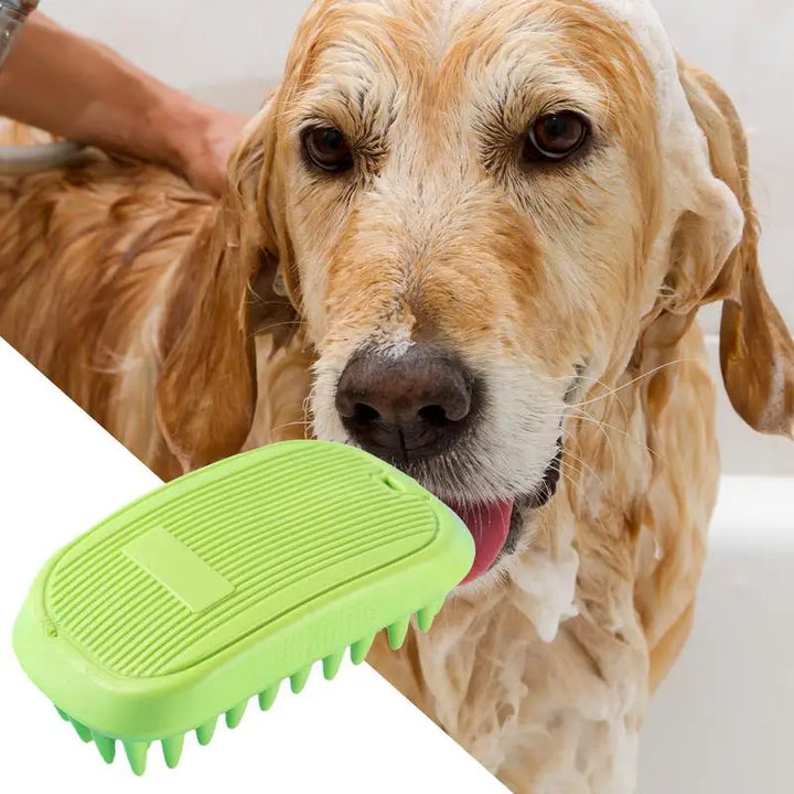 Non-slip dog bath brush: relaxing massage &amp; secure grip