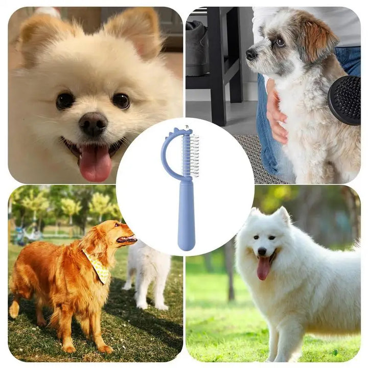 Double-sided anti-shedding and smoothing dog and cat comb