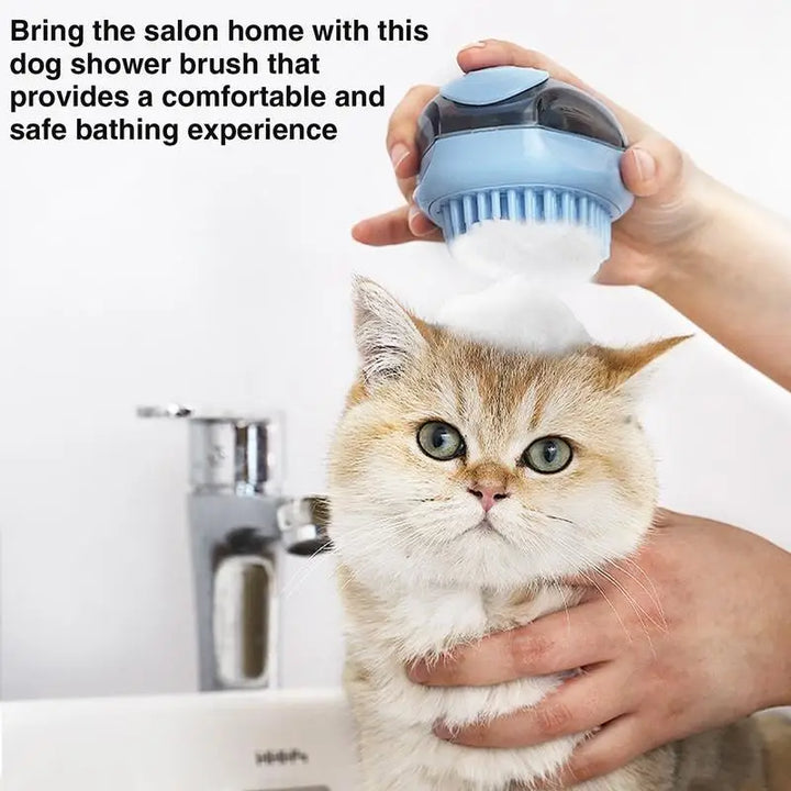 Dog and cat bath brush: soft coat, relaxing massage