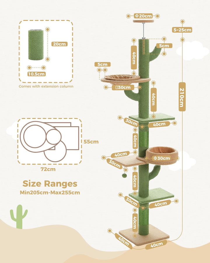 The Cactus Cat Tree – 5 Levels, Hammock &amp; Amazing Style