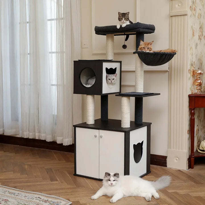Designer cat tree 89 cm – Elegance and comfort for small spaces